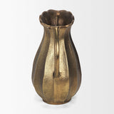 Mercana Anya Antiqued Brass Scalloped Petal Cast Metal Jug