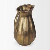 Mercana Anya Antiqued Brass Scalloped Petal Cast Metal Jug