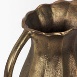 Mercana Anya Antiqued Brass Scalloped Petal Cast Metal Jug