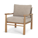 Mercana Witton Gray Fabric Beech Wood Slingback Backrest Accent Lounge Chair
