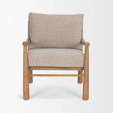 Mercana Witton Gray Fabric Beech Wood Slingback Backrest Accent Lounge Chair