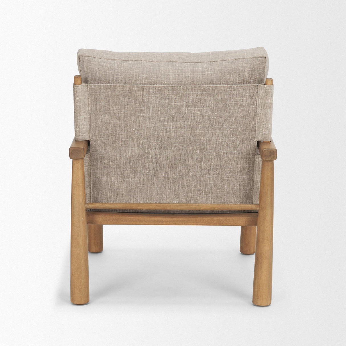 Mercana Witton Gray Fabric Beech Wood Slingback Backrest Accent Lounge Chair