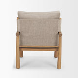 Mercana Witton Gray Fabric Beech Wood Slingback Backrest Accent Lounge Chair