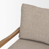 Mercana Witton Gray Fabric Beech Wood Slingback Backrest Accent Lounge Chair