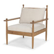 Mercana Danni Beige Fabric Beech Wood Framed Accent Lounge Chair