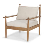 Mercana Danni Beige Fabric Beech Wood Framed Accent Lounge Chair