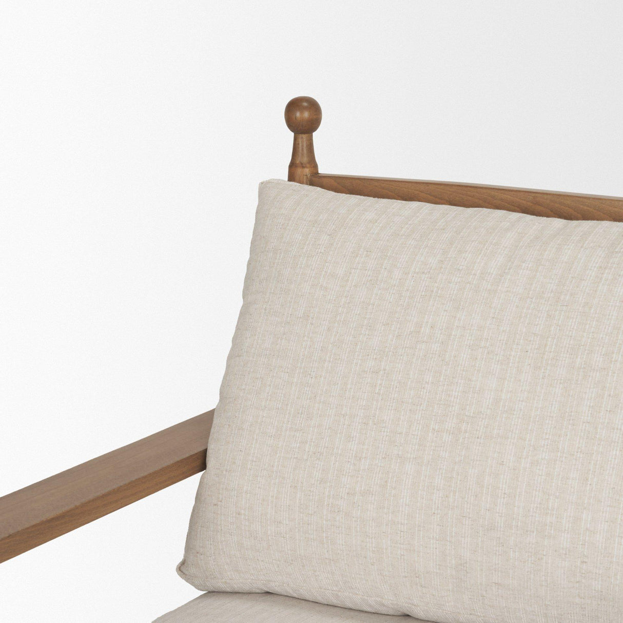 Mercana Danni Beige Fabric Beech Wood Framed Accent Lounge Chair