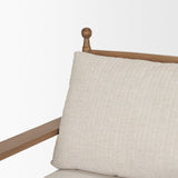 Mercana Danni Beige Fabric Beech Wood Framed Accent Lounge Chair