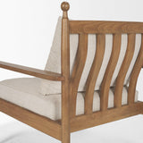 Mercana Danni Beige Fabric Beech Wood Framed Accent Lounge Chair
