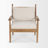 Mercana Danni Beige Fabric Beech Wood Framed Accent Lounge Chair