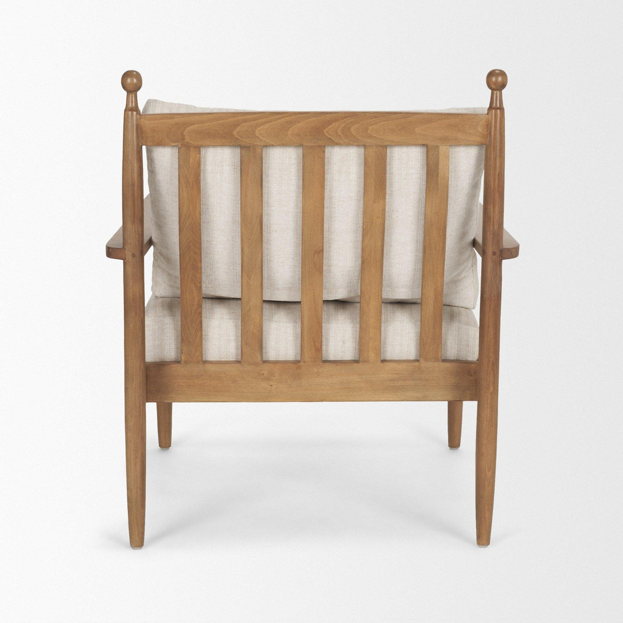 Mercana Danni Beige Fabric Beech Wood Framed Accent Lounge Chair