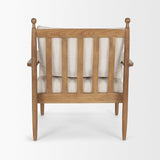 Mercana Danni Beige Fabric Beech Wood Framed Accent Lounge Chair