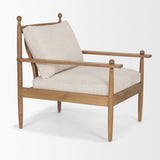 Mercana Danni Beige Fabric Beech Wood Framed Accent Lounge Chair
