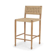 Mercana Brinley Woven Paper Rope w/ Brown Wood Frame Counter Stool