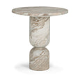 Mercana Nylah Solid Pink Marble Round Accent Table