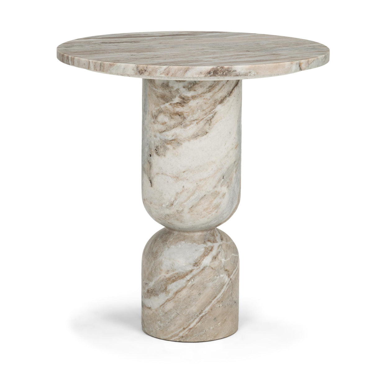 Mercana Nylah Solid Pink Marble Round Accent Table