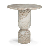 Mercana Nylah Solid Pink Marble Round Accent Table
