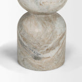 Mercana Nylah Solid Pink Marble Round Accent Table