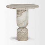 Mercana Nylah Solid Pink Marble Round Accent Table