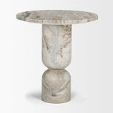 Mercana Nylah Solid Pink Marble Round Accent Table