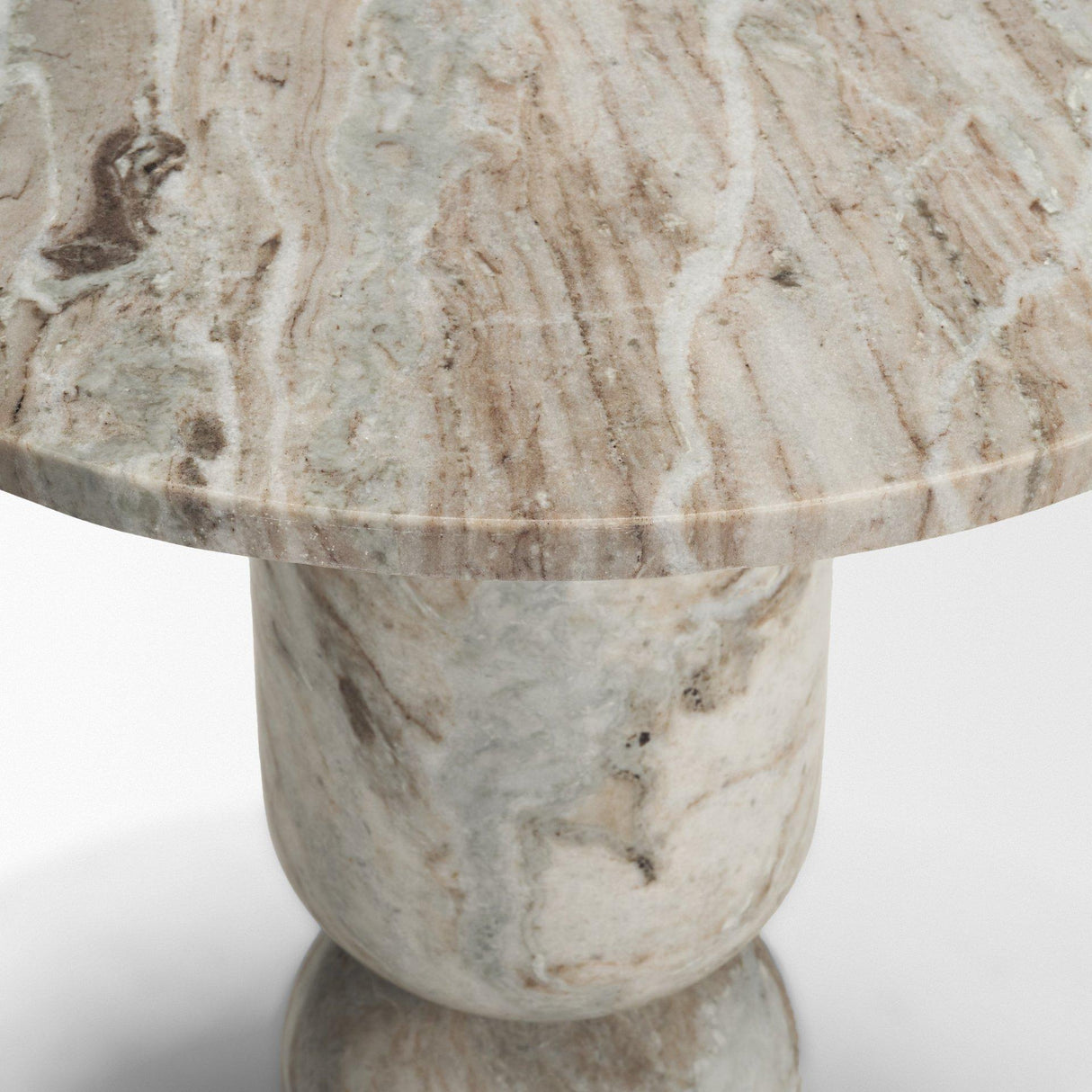 Mercana Nylah Solid Pink Marble Round Accent Table