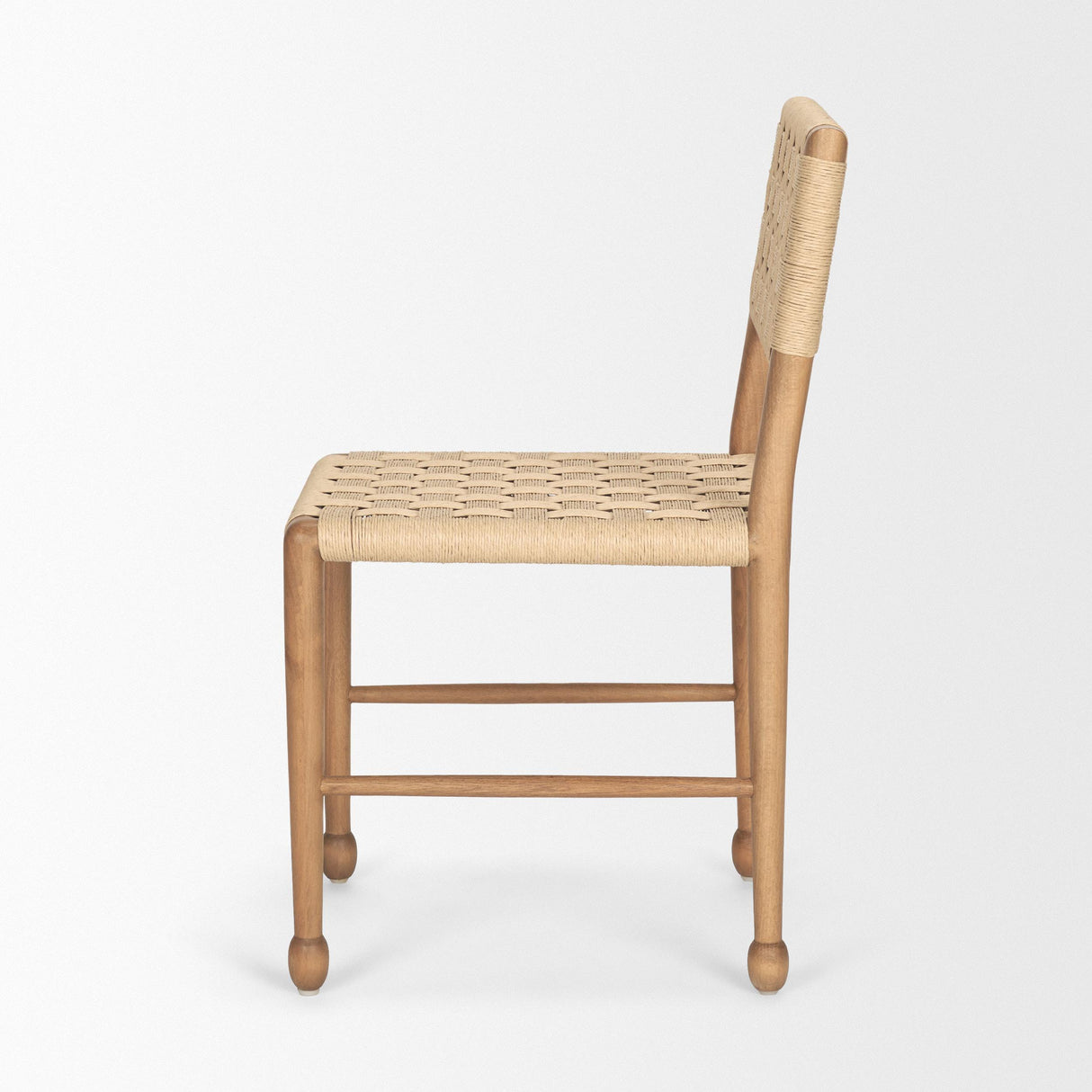 Mercana Brinley Woven Paper Rope w/ Brown Wood Frame Dining Chair