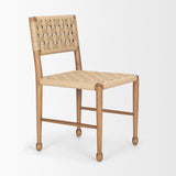 Mercana Brinley Woven Paper Rope w/ Brown Wood Frame Dining Chair