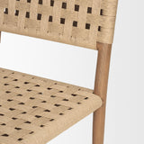 Mercana Brinley Woven Paper Rope w/ Brown Wood Frame Dining Chair
