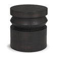 Mercana Rashama Dark Brown Wood Stacked Geometric Round Accent Table
