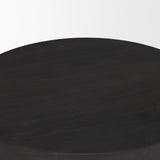 Mercana Rashama Dark Brown Wood Stacked Geometric Round Accent Table
