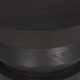 Mercana Rashama Dark Brown Wood Stacked Geometric Round Accent Table