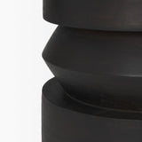 Mercana Rashama Dark Brown Wood Stacked Geometric Round Accent Table