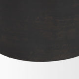 Mercana Rashama Dark Brown Wood Stacked Geometric Round Accent Table
