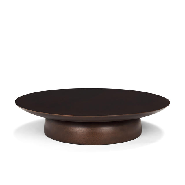 Mercana Sadira Large Mid-Dark Brown Solid Wood Round Riser