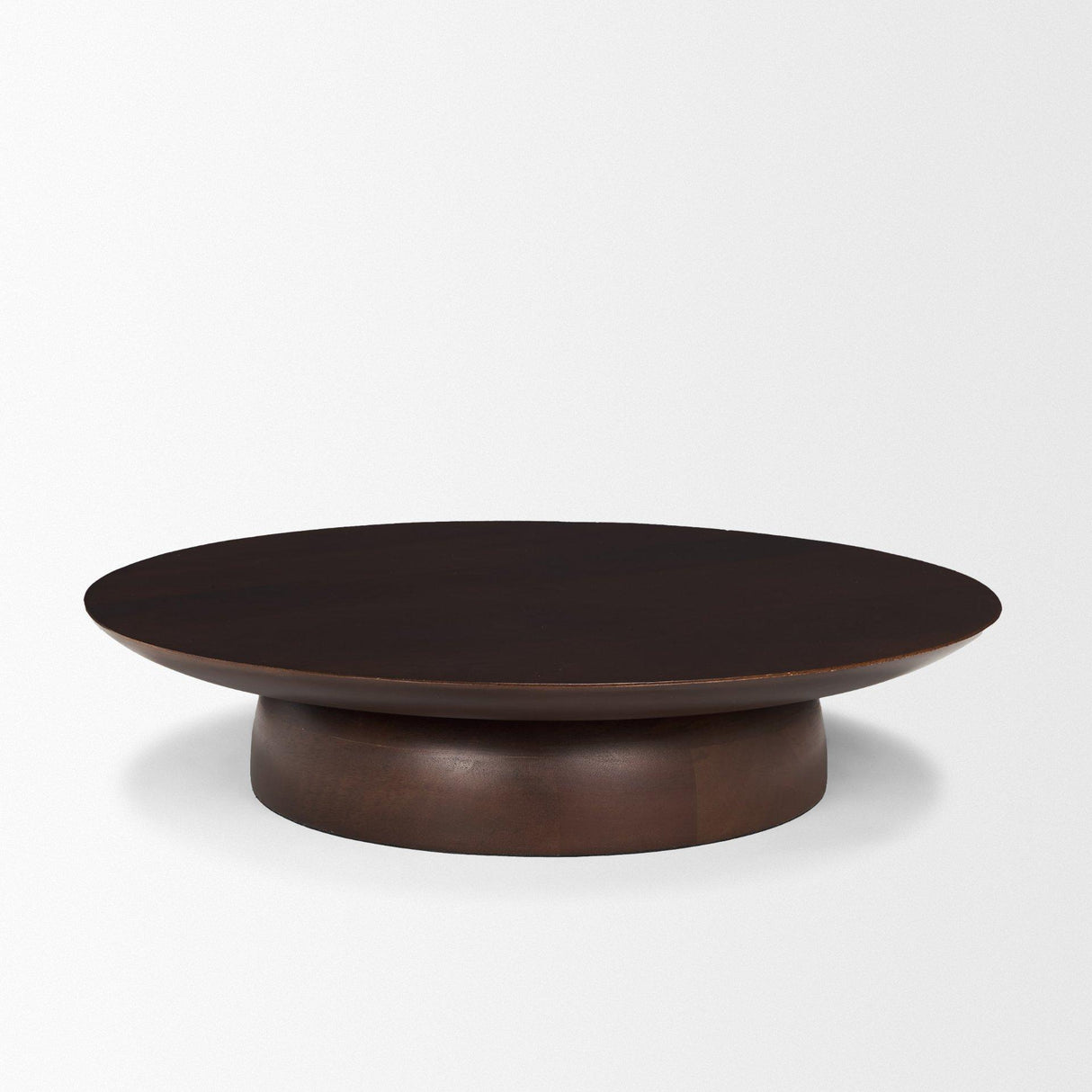 Mercana Sadira Large Mid-Dark Brown Solid Wood Round Riser