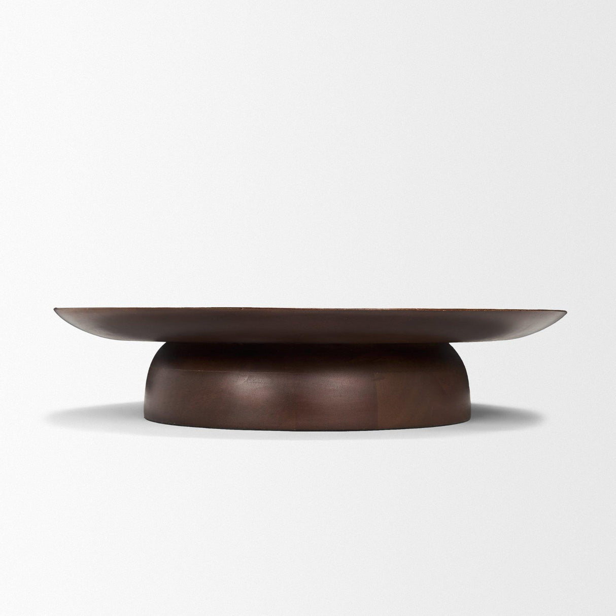 Mercana Sadira Large Mid-Dark Brown Solid Wood Round Riser