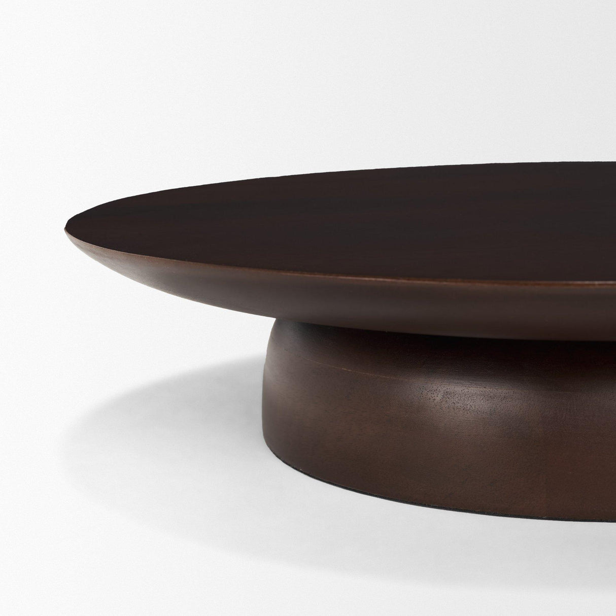 Mercana Sadira Large Mid-Dark Brown Solid Wood Round Riser