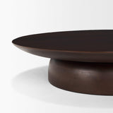 Mercana Sadira Large Mid-Dark Brown Solid Wood Round Riser