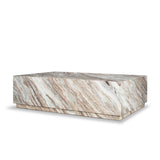 Mercana Matteo Solid Pink Marble Rectangular Coffee Table