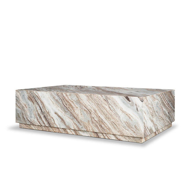 Mercana Matteo Solid Pink Marble Rectangular Coffee Table