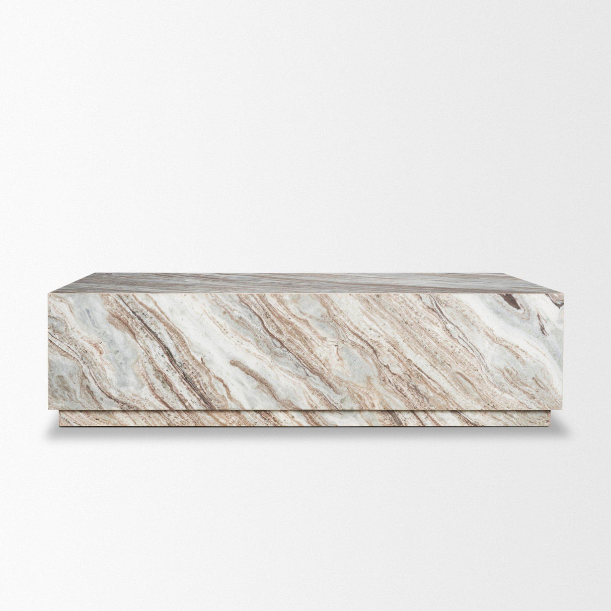 Mercana Matteo Solid Pink Marble Rectangular Coffee Table