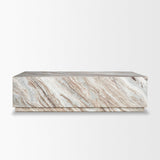 Mercana Matteo Solid Pink Marble Rectangular Coffee Table