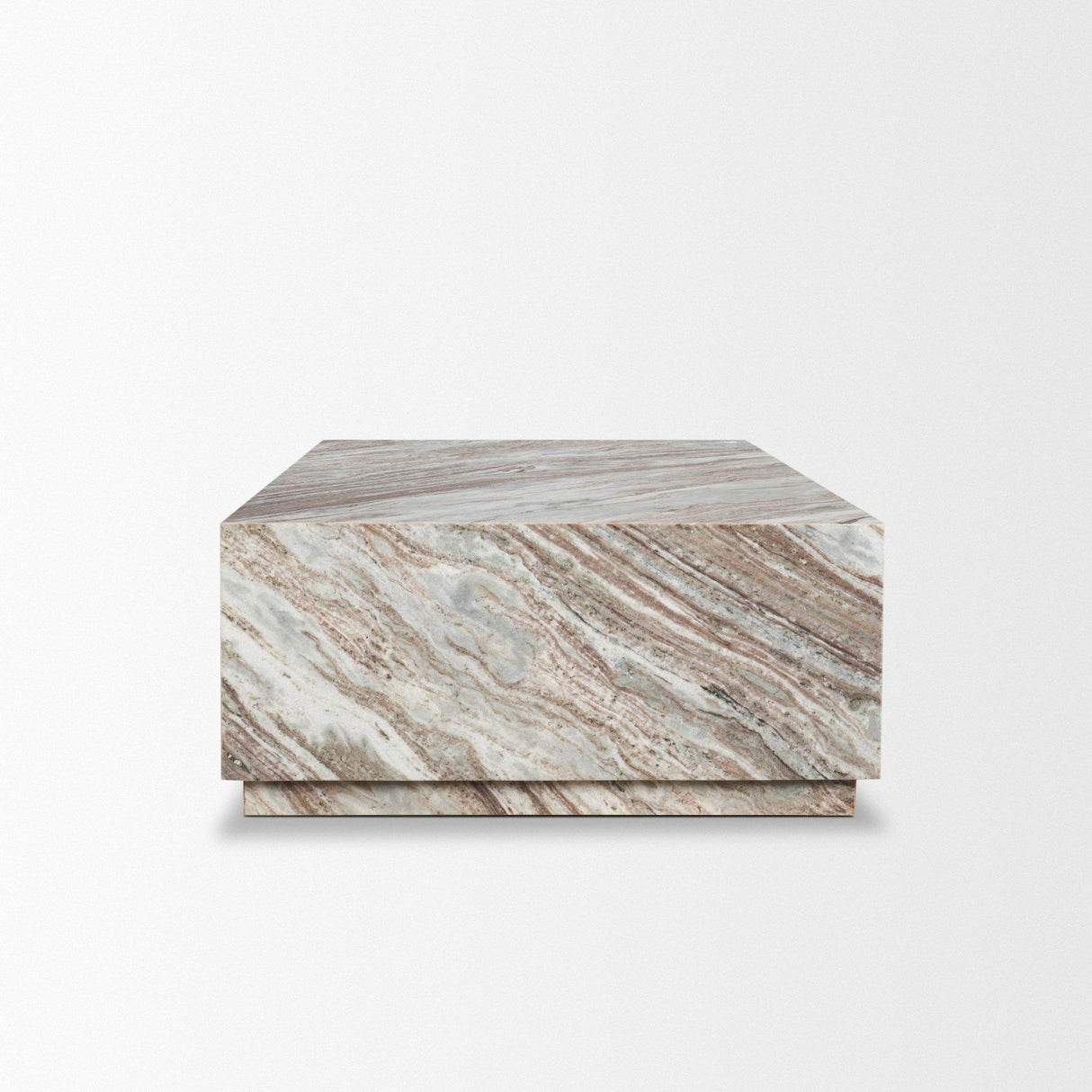 Mercana Matteo Solid Pink Marble Rectangular Coffee Table