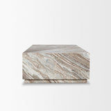 Mercana Matteo Solid Pink Marble Rectangular Coffee Table