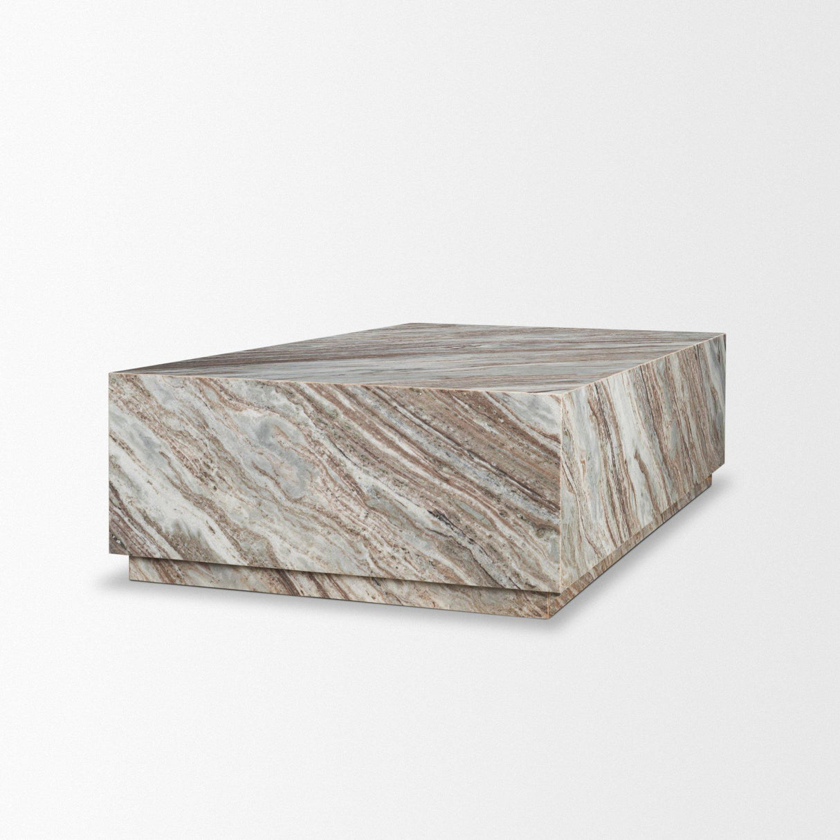 Mercana Matteo Solid Pink Marble Rectangular Coffee Table