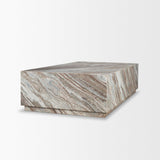 Mercana Matteo Solid Pink Marble Rectangular Coffee Table
