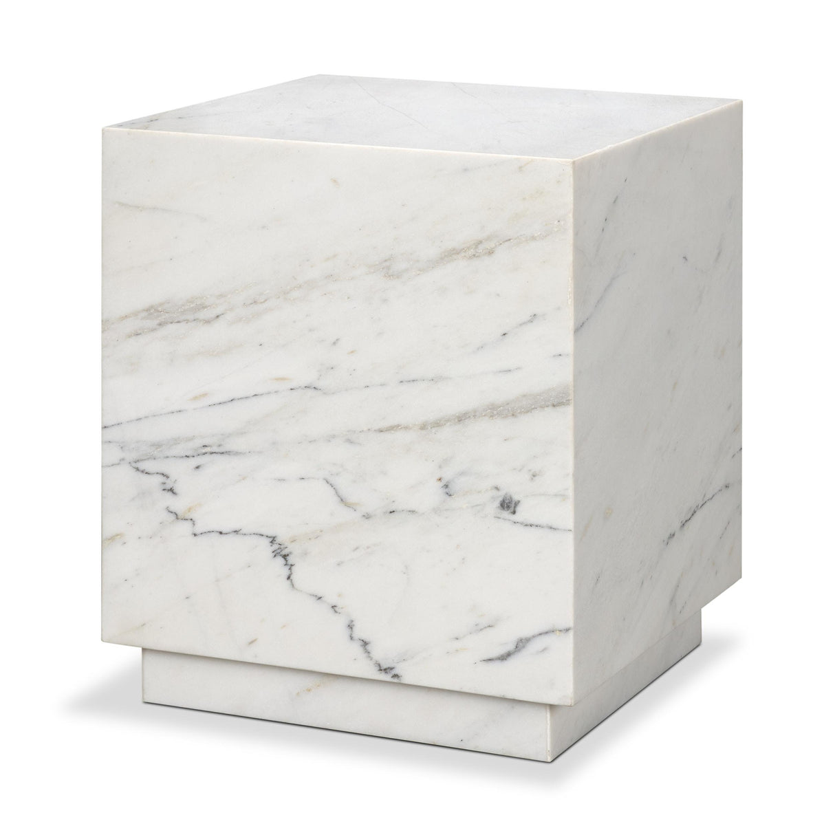 Mercana Matteo Solid White Marble Square Side Table
