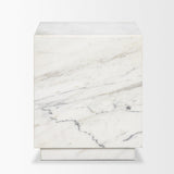 Mercana Matteo Solid White Marble Square Side Table