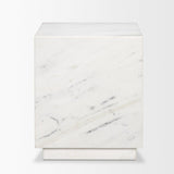 Mercana Matteo Solid White Marble Square Side Table