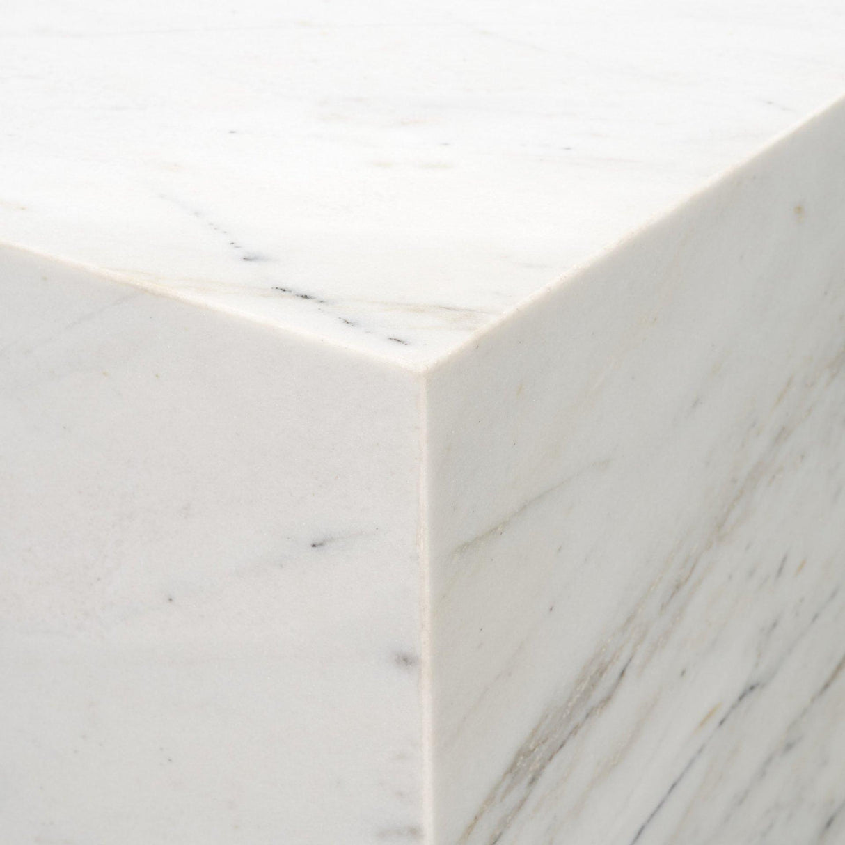 Mercana Matteo Solid White Marble Square Side Table
